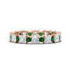 Load image into Gallery viewer, 2.50-carat-art-deco-princess-diamond-eternity-band-with-emerald-in-rose-gold-fdewb10256prgemgrsleep-3.00mm-nl-rg