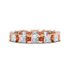 Load image into Gallery viewer, 2.50-carat-art-deco-princess-diamond-eternity-band-with-orange-saphhire-in-rose-gold-fdewb10256prgsaorsleep-3.00mm-nl-rg