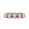 Load image into Gallery viewer, 2.50-carat-art-deco-princess-diamond-eternity-band-with-orange-saphhire-in-white-gold-fdewb10256prgsaorsleep-3.00mm-nl-wg