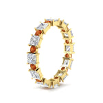 Load image into Gallery viewer, 2.50-carat-art-deco-princess-diamond-eternity-band-with-orange-saphhire-in-yellow-gold-fdewb10256prgsaorangle2-3.00mm-nl-yg