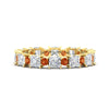 Load image into Gallery viewer, 2.50-carat-art-deco-princess-diamond-eternity-band-with-orange-saphhire-in-yellow-gold-fdewb10256prgsaorsleep-3.00mm-nl-yg