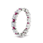 Load image into Gallery viewer, 2.50-carat-art-deco-princess-diamond-eternity-band-with-pink-sapphire-in-white-gold-fdewb10256prgsadrpiangle2-3.00mm-nl-wg