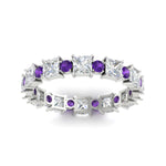 Load image into Gallery viewer, 2.50-carat-art-deco-princess-diamond-eternity-band-with-purple-amethyst-in-white-gold-fdewb10256prgvitoangle5-3.00mm-nl-wg