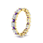 Load image into Gallery viewer, 2.50-carat-art-deco-princess-diamond-eternity-band-with-purple-amethyst-in-yellow-gold-fdewb10256prgvitoangle2-3.00mm-nl-yg