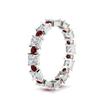 Load image into Gallery viewer, 2.50-carat-art-deco-princess-diamond-eternity-band-with-ruby-in-white-gold-fdewb10256prgrudrangle2-3.00mm-nl-wg