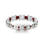 Load image into Gallery viewer, 2.50-carat-art-deco-princess-diamond-eternity-band-with-ruby-in-white-gold-fdewb10256prgrudrangle5-3.00mm-nl-wg
