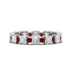 Load image into Gallery viewer, 2.50-carat-art-deco-princess-diamond-eternity-band-with-ruby-in-white-gold-fdewb10256prgrudrsleep-3.00mm-nl-wg