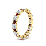 Load image into Gallery viewer, 2.50-carat-art-deco-princess-diamond-eternity-band-with-ruby-in-yellow-gold-fdewb10256prgrudrangle2-3.00mm-nl-yg