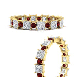 Load image into Gallery viewer, 2.50-carat-art-deco-princess-diamond-eternity-band-with-ruby-in-yellow-gold-fdewb10256prgrudrangle3-3.00mm-nl-yg