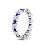 Load image into Gallery viewer, 2.50-carat-art-deco-princess-diamond-eternity-band-with-sapphire-in-white-gold-fdewb10256prgsablangle2-3.00mm-nl-wg