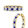 Load image into Gallery viewer, 2.50-carat-art-deco-princess-diamond-eternity-band-with-sapphire-in-yellow-gold-fdewb10256prgsablangle3-3.00mm-nl-yg