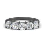 Load image into Gallery viewer, 2.50-carat-basket-five-asscher-cut-wedding-ring-in-black-gold-FD10118B-0.50-ANGLE3-NL-BG