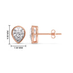 Load image into Gallery viewer, Half Carat Diamond Pear Drop Stud Bezel Earring