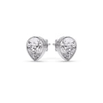 Load image into Gallery viewer, Half Carat Diamond Pear Drop Stud Bezel Earring