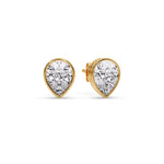 Load image into Gallery viewer, Half Carat Diamond Pear Drop Stud Bezel Earring
