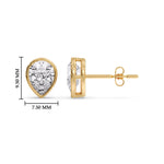 Load image into Gallery viewer, Half Carat Diamond Pear Drop Stud Bezel Earring