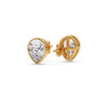Load image into Gallery viewer, Half Carat Diamond Pear Drop Stud Bezel Earring