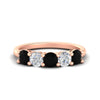 Load image into Gallery viewer, 2.50-carat-five-stone-diamond-and-black-diamond-wedding-ring-in-rose-gold-FDENS141ROBGBLACKANGLE3-2.50CT-NL-RG