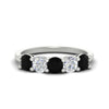 Load image into Gallery viewer, 2.50-carat-five-stone-diamond-and-black-diamond-wedding-ring-in-white-gold-FDENS141ROBGBLACKANGLE3-2.50CT-NL-WG