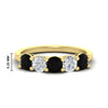 Load image into Gallery viewer, 2.50-carat-five-stone-diamond-and-black-diamond-wedding-ring-in-yellow-gold-FDENS141ROBGBLACKANGLE3-2.50CT-NL-YG