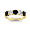 Load image into Gallery viewer, 2.50-carat-five-stone-diamond-and-black-diamond-wedding-ring-in-yellow-gold-FDENS141ROBGBLACKANGLE3-2.50CT-NL-YG