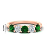 Load image into Gallery viewer, 2.50-carat-five-stone-diamond-and-emerald-wedding-ring-in-rose-gold-FDENS141ROBGEMGRANGLE3-2.50CT-NL-RG