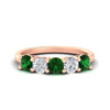 Load image into Gallery viewer, 2.50-carat-five-stone-diamond-and-emerald-wedding-ring-in-rose-gold-FDENS141ROBGEMGRANGLE3-2.50CT-NL-RG