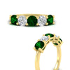 Load image into Gallery viewer, 2.50-carat-five-stone-diamond-and-emerald-wedding-ring-in-yellow-gold-FDENS141ROBGEMGRANGLE3-2.50CT-NL-YG