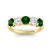 Load image into Gallery viewer, 2.50-carat-five-stone-diamond-and-emerald-wedding-ring-in-yellow-gold-FDENS141ROBGEMGRANGLE3-2.50CT-NL-YG