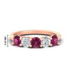 Load image into Gallery viewer, 2.50-carat-five-stone-diamond-and-pink-sapphire-wedding-ring-in-rose-gold-FDENS141ROBGSADRPIANGLE3-2.50CT-NL-RG