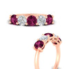 Load image into Gallery viewer, 2.50-carat-five-stone-diamond-and-pink-sapphire-wedding-ring-in-rose-gold-FDENS141ROBGSADRPIANGLE3-2.50CT-NL-RG