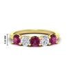 Load image into Gallery viewer, 2.50-carat-five-stone-diamond-and-pink-sapphire-wedding-ring-in-yellow-gold-FDENS141ROBGSADRPIANGLE3-2.50CT-NL-YG