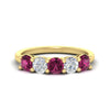 Load image into Gallery viewer, 2.50-carat-five-stone-diamond-and-pink-sapphire-wedding-ring-in-yellow-gold-FDENS141ROBGSADRPIANGLE3-2.50CT-NL-YG
