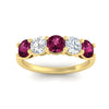 Load image into Gallery viewer, 2.50-carat-five-stone-diamond-and-pink-sapphire-wedding-ring-in-yellow-gold-FDENS141ROBGSADRPIANGLE3-2.50CT-NL-YG