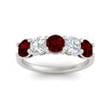 Load image into Gallery viewer, 2.50-carat-five-stone-diamond-and-ruby-wedding-ring-in-white-gold-FDENS141ROBGRUDRANGLE3-2.50CT-NL-WG