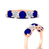 Load image into Gallery viewer, 2.50-carat-five-stone-diamond-and-sapphire-wedding-ring-in-rose-gold-FDENS141ROBGSABLANGLE3-2.50CT-NL-RG
