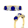 Load image into Gallery viewer, 2.50-carat-five-stone-diamond-and-sapphire-wedding-ring-in-yellow-gold-FDENS141ROBGSABLANGLE3-2.50CT-NL-YG