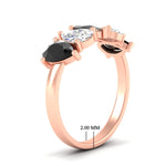 Load image into Gallery viewer, 2.50-carat-five-stone-pear-wedding-black-diamond-band-in-rose-gold-fdwb8008peblackangle2-2.50ct-nl-rg-hw.jpg