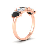Load image into Gallery viewer, 2.50-carat-five-stone-pear-wedding-black-diamond-band-in-rose-gold-fdwb8008peblackangle2-2.50ct-nl-rg.jpg