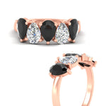 Load image into Gallery viewer, 2.50-carat-five-stone-pear-wedding-black-diamond-band-in-rose-gold-fdwb8008peblackangle3-2.50ct-nl-rg.jpg