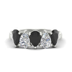 Load image into Gallery viewer, 2.50-carat-five-stone-pear-wedding-black-diamond-band-in-white-gold-fdwb8008peblacksleep-2.50ct-nl-wg.jpg