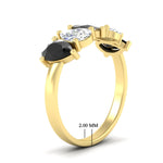 Load image into Gallery viewer, 2.50-carat-five-stone-pear-wedding-black-diamond-band-in-yellow-gold-fdwb8008peblackangle2-2.50ct-nl-yg-hw.jpg