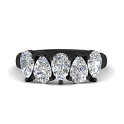 2.50 Carat Five Stone Pear Diamond Anniversary Ring