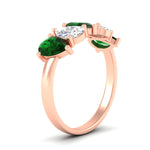 Load image into Gallery viewer, 2.50-carat-five-stone-pear-wedding-emerald-band-in-rose-gold-fdwb8008pegemgrangle2-2.50ct-nl-rg.jpg