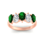 Load image into Gallery viewer, 2.50-carat-five-stone-pear-wedding-emerald-band-in-rose-gold-fdwb8008pegemgrangle5-2.50ct-nl-rg.jpg