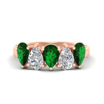 Load image into Gallery viewer, 2.50-carat-five-stone-pear-wedding-emerald-band-in-rose-gold-fdwb8008pegemgrsleep-2.50ct-nl-rg.jpg