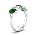Load image into Gallery viewer, 2.50-carat-five-stone-pear-wedding-emerald-band-in-white-gold-fdwb8008pegemgrangle2-2.50ct-nl-wg-hw.jpg