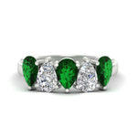 Load image into Gallery viewer, 2.50-carat-five-stone-pear-wedding-emerald-band-in-white-gold-fdwb8008pegemgrsleep-2.50ct-nl-wg.jpg