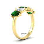 Load image into Gallery viewer, 2.50-carat-five-stone-pear-wedding-emerald-band-in-yellow-gold-fdwb8008pegemgrangle2-2.50ct-nl-yg-hw.jpg