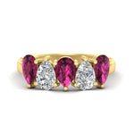 Load image into Gallery viewer, 2.50-carat-five-stone-pear-wedding-pink-sapphire-band-in-yellow-gold-fdwb8008pegsadrpisleep-2.50ct-nl-yg.jpg